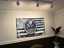 Load image into Gallery viewer, USA Seabees Black and White Flag