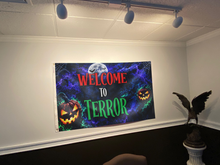 Load image into Gallery viewer, Welcome To Terror Halloween Flag