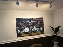 Load image into Gallery viewer, We Will Never Forget 25 Years Of Remembrance Flag