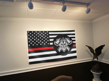 Load image into Gallery viewer, Thin Red Line Firefighter Mask Patriotic Flag