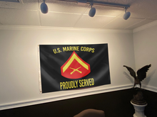 Load image into Gallery viewer, U.S. Marine Corps Proudly Served - Lance Corporal Flag