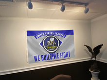 Load image into Gallery viewer, USA Seabees We Build We Fight Blue Flag
