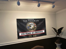 Load image into Gallery viewer, U.S. Veteran 250 Years of Freedom (1776–2026) Commemorative Flag