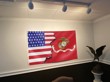Load image into Gallery viewer, American with Marine Corps Emblem Flag