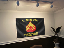 Load image into Gallery viewer, U.S. Marine Corps Proudly Served - Corporal Flag