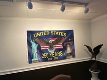 Load image into Gallery viewer, U.S. Bell Statue Eagle Flag