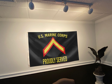 Load image into Gallery viewer, U.S. Marine Corps Proudly Served - Private First Class Flag