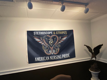Load image into Gallery viewer, Stethoscope &amp; Stripes American Nursing Pride Flag