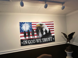 In GOD We Trust Eagle Flag