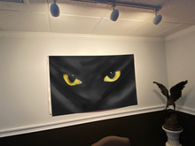 Load image into Gallery viewer, Black Cat's Yellow Eyes Halloween Flag
