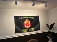 Load image into Gallery viewer, U.S. Marine Corps Proudly Served - Gunnery Sergeant Flag