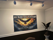 Load image into Gallery viewer, God Bless Our Veterans Flag