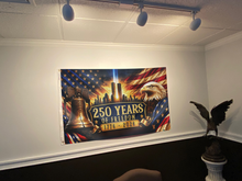 Load image into Gallery viewer, Bell and Eagle 250 Years of Freedom Flag