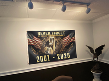Load image into Gallery viewer, Never Forget - 25 Years of Remembrance USA Flag