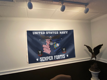 Load image into Gallery viewer, United States Navy Eagle Semper Fortis - Petty Officer Third Class Flag