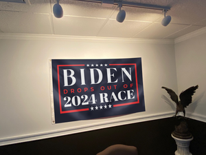 Biden Drops Out Of 2024 Race Flag (Blue)