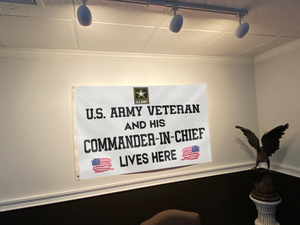 US Veteran and His Commander-In-Chief Lives Here Flag