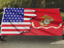 Load image into Gallery viewer, American with Marine Corps Emblem Flag