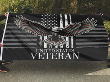 Load image into Gallery viewer, Veteran Eagle Black &amp; White Flag