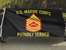 Load image into Gallery viewer, U.S. Marine Corps Proudly Served - Master Sergeant Flag