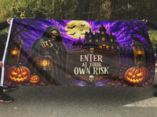 Load image into Gallery viewer, Enter at Your Own Risk Halloween Flag