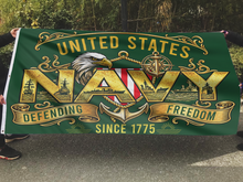 Load image into Gallery viewer, Defending Freedom US Navy Flag