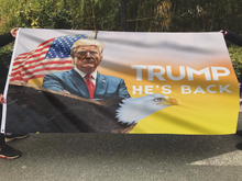 Load image into Gallery viewer, Trump He&#39;s Back Flag