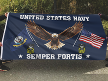 Load image into Gallery viewer, US Navy Eagle Semper Fortis - Senior Chief Petty Officer Flag