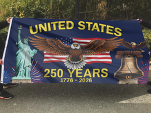 Load image into Gallery viewer, U.S. Bell Statue Eagle Flag