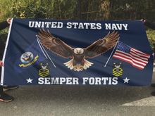Load image into Gallery viewer, US Navy Eagle Semper Fortis - Master Chief Petty Officer Flag