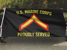 Load image into Gallery viewer, U.S. Marine Corps Proudly Served - Private First Class Flag