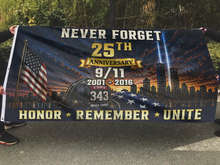Load image into Gallery viewer, 25th Anniversary - We Honor Remember Unite Flag