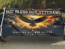 Load image into Gallery viewer, God Bless Our Veterans Flag