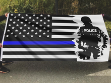 Load image into Gallery viewer, Police Pride Thin Blue Line American Flag