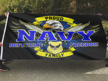 Load image into Gallery viewer, Defending Freedom Proud Navy Family Flag