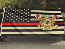 Load image into Gallery viewer, American Fire Fighter with Thin Red Line Flag