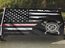 Load image into Gallery viewer, Thin Red Line Firefighter American Flag