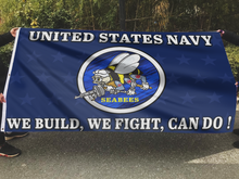 Load image into Gallery viewer, United States Navy Seabees Flag