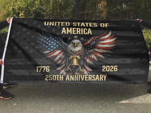 Load image into Gallery viewer, Patriotic Eagle &amp; Liberty Bell Flag