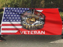 Load image into Gallery viewer, Marines Veteran Flag