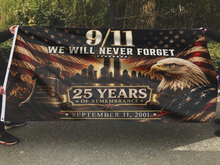 Load image into Gallery viewer, 9/11 25 Years of Remembrance Eagle Flag