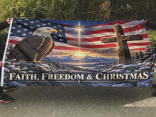 Load image into Gallery viewer, Faith Freedom &amp; Christmas Flag