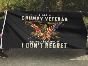I Am A Grumpy Veteran Flag