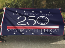 Load image into Gallery viewer, USA 250 Years Of Freedom Blue Flag
