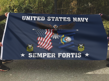 Load image into Gallery viewer, United States Navy Eagle Semper Fortis - Chief Petty Officer Flag