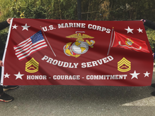 Load image into Gallery viewer, United States Marine Corps Proudly Served Flag