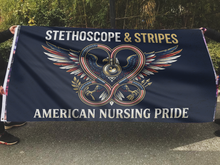 Load image into Gallery viewer, Stethoscope &amp; Stripes American Nursing Pride Flag