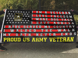 Proud US Army Veteran Lives Here Black Flag