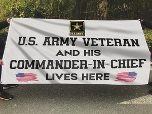 US Veteran and His Commander-In-Chief Lives Here Flag