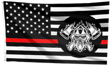 Load image into Gallery viewer, Thin Red Line Firefighter Mask Patriotic Flag